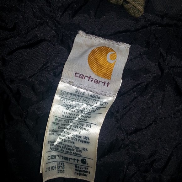 Vintage  Carhartt Active  Jacket Hooded Duck Cloth Canvas  Workwear XXL - Picture 10 of 14